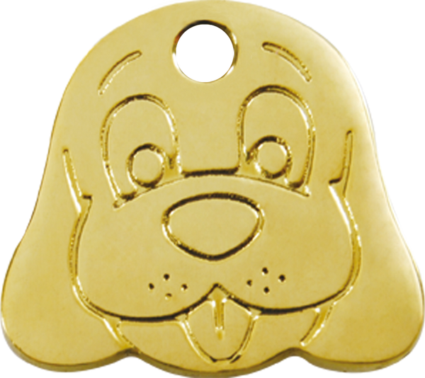 Red Dingo Brass "Dog Face" Dog Tag