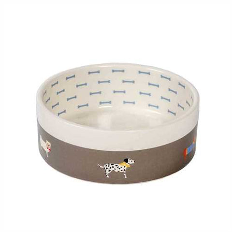 FatFace Marching Dogs Dog Bowl