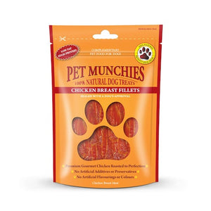 Pet Munchies Chicken Breast Fillets Dog Treats 100g