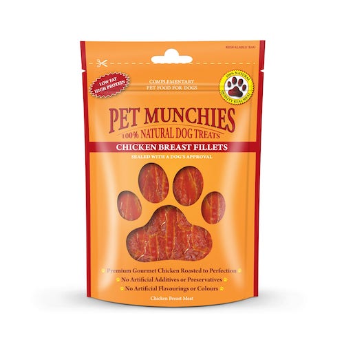 Pet Munchies Chicken Breast Fillets Dog Treats 100g