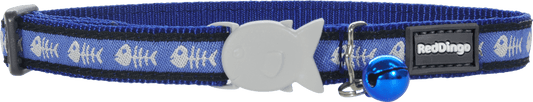 Red Dingo Fishbone Cat Collar - Blue