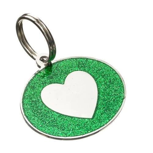 CSL Pet Tags Glitter Styled "Heart" Pet Tag