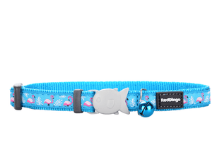 Red Dingo Flamingo Cat Collar - Turquoise