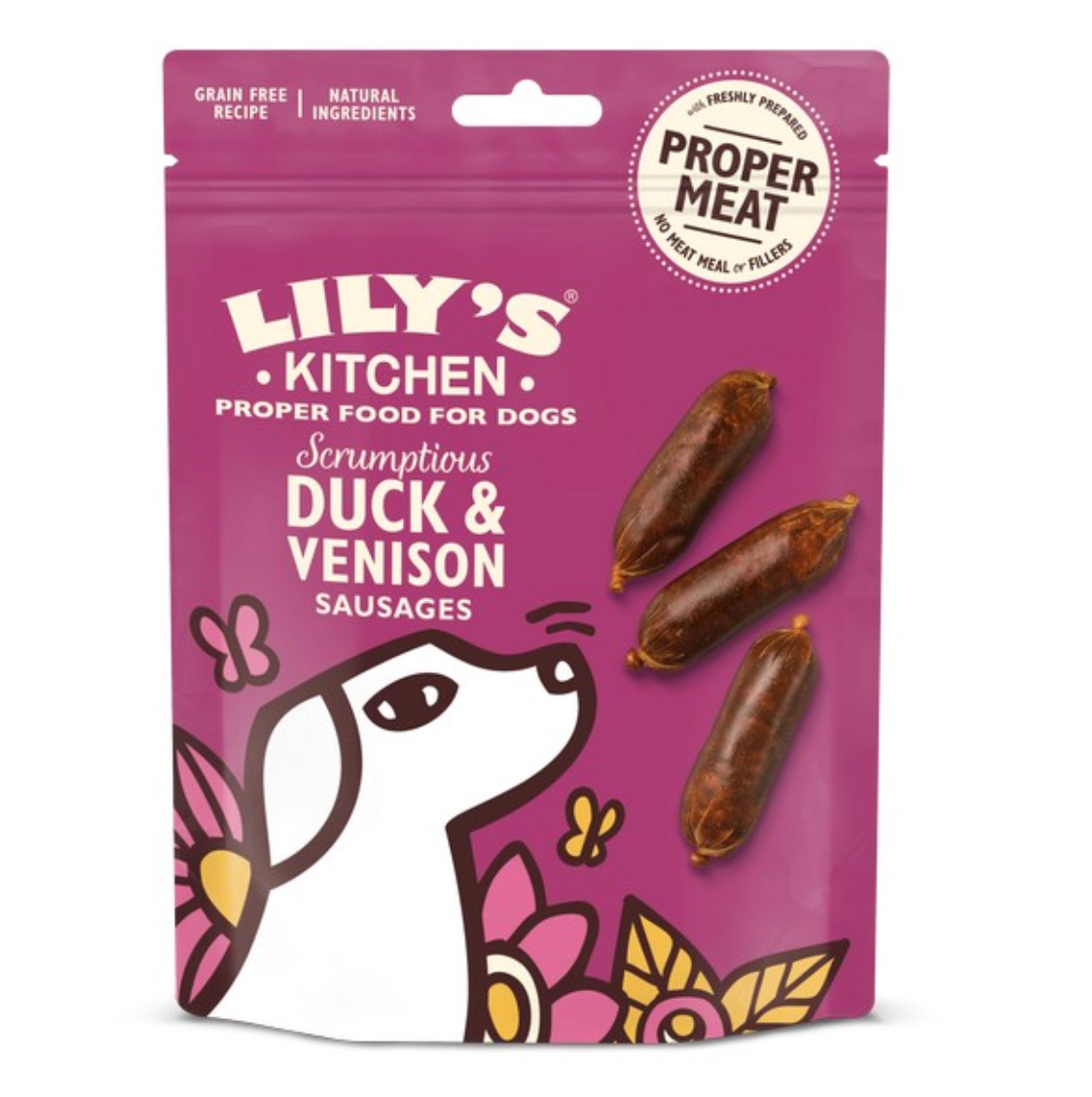 Lily's Kitchen Scrumptious Duck & Venison Sausage Dog Treats 70g - Pica's Pets
