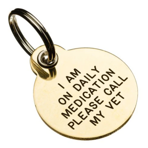 CSL Pet Tags "Brass Deluxe" Cat & Dog ID Tag with Free Engraving