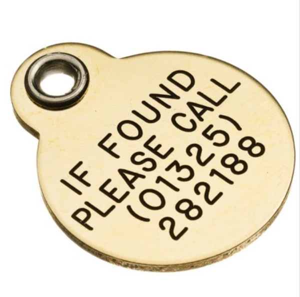 CSL Pet Tags "Brass Deluxe" Cat & Dog ID Tag with Free Engraving