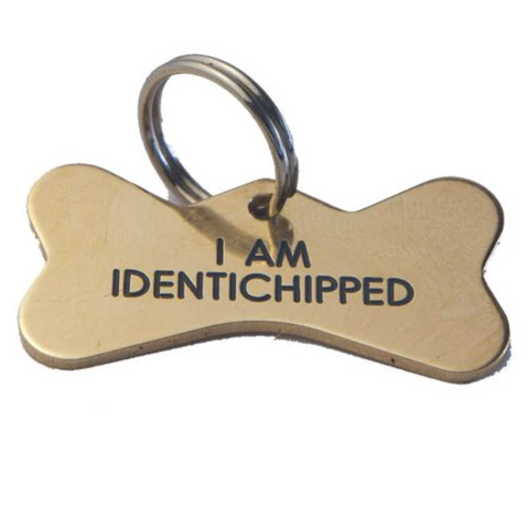 CSL Pet Tags Brass "Bone" Cat & Dog Pet Tag with Free Engraving