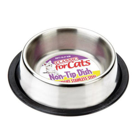 Classic Stainless Steel Non Tip Cat Bowl - Pica's Pets