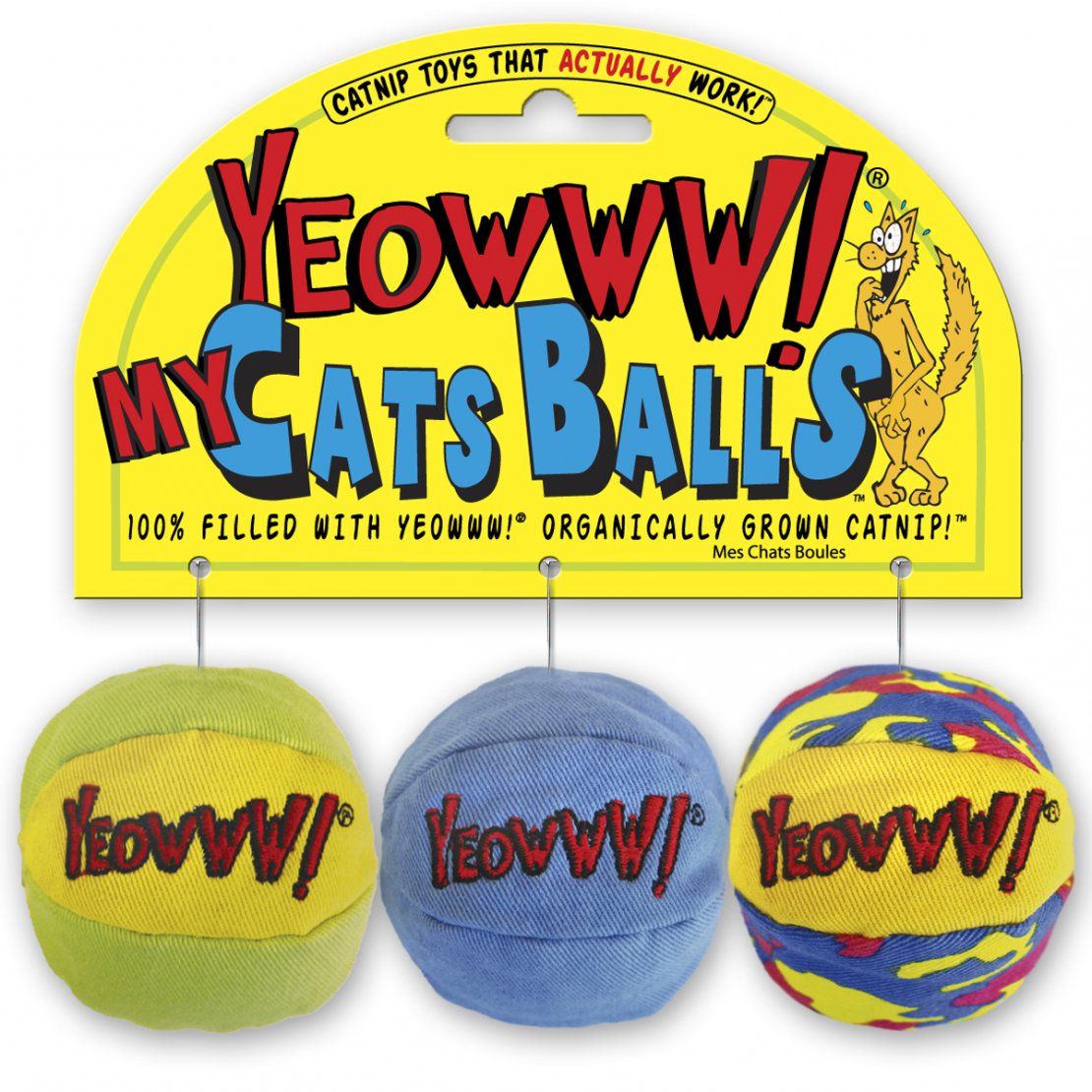 Yeowww My Cats Balls 2" 3 Pack Catnip Toy - Pica's Pets