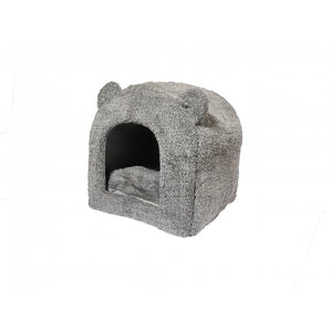 Rosewood Grey Teddy Bear Cat Bed