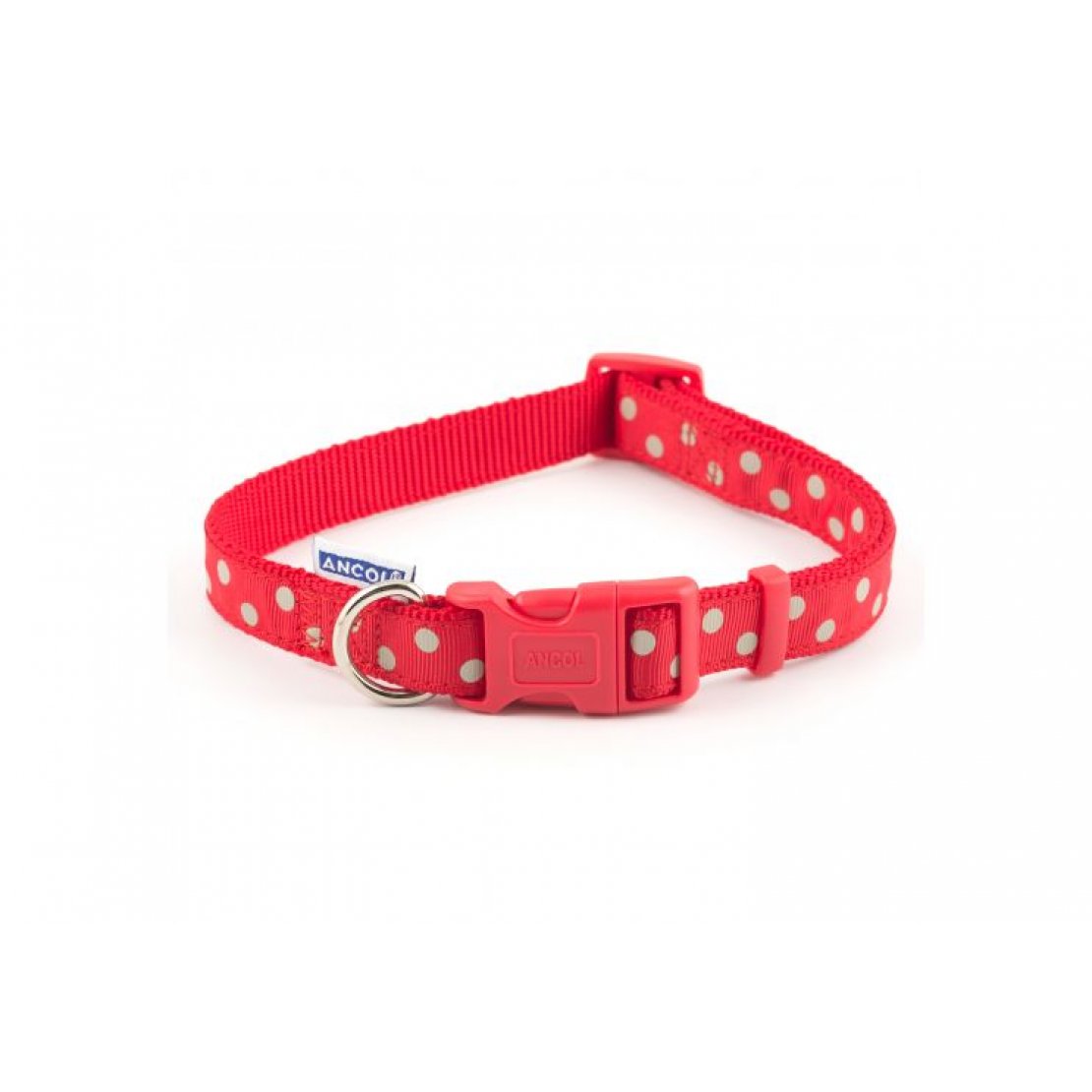 Ancol Vintage Red Polka Dot Nylon Dog Collar