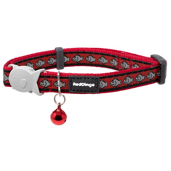 Red Dingo Reflective Fish Cat Collar